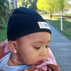 Infant Baby Rib Cap - Woven Label