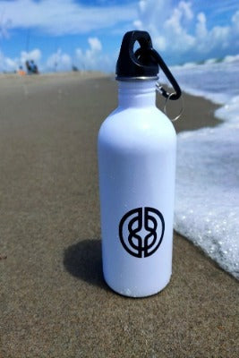 Water Bottle 20 oz. Stainless Steel  - White / Charcoal Logo